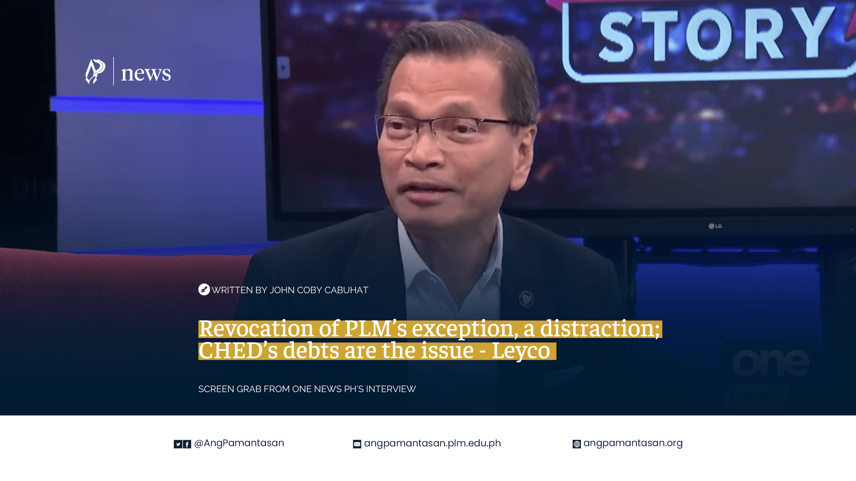 Revocation of PLM’s exception, a distraction; CHED’s debts are the issue - Leyco cover