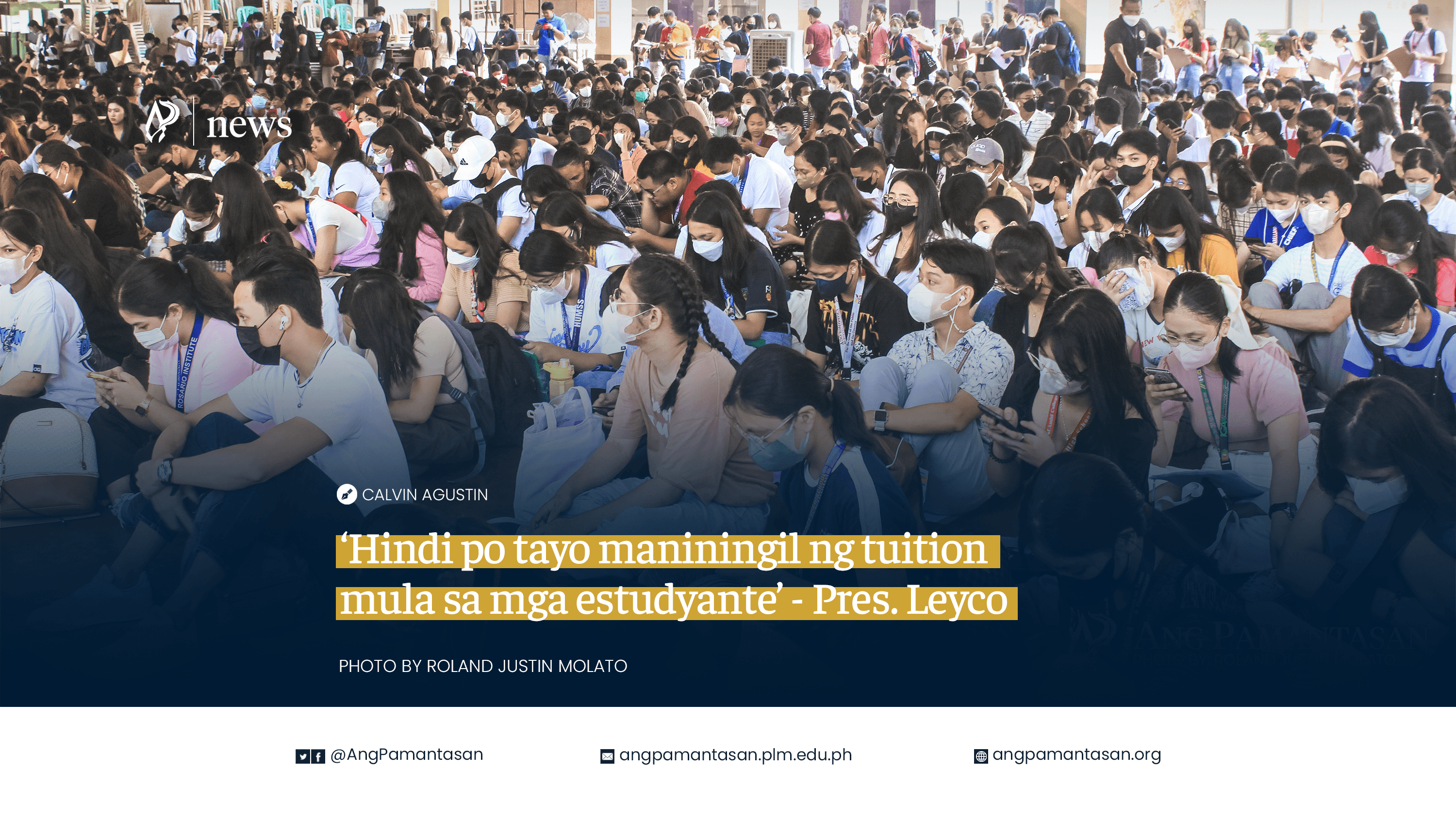 ‘Hindi po tayo maniningil ng tuition mula sa mga estudyante’ - Pres. Leyco cover