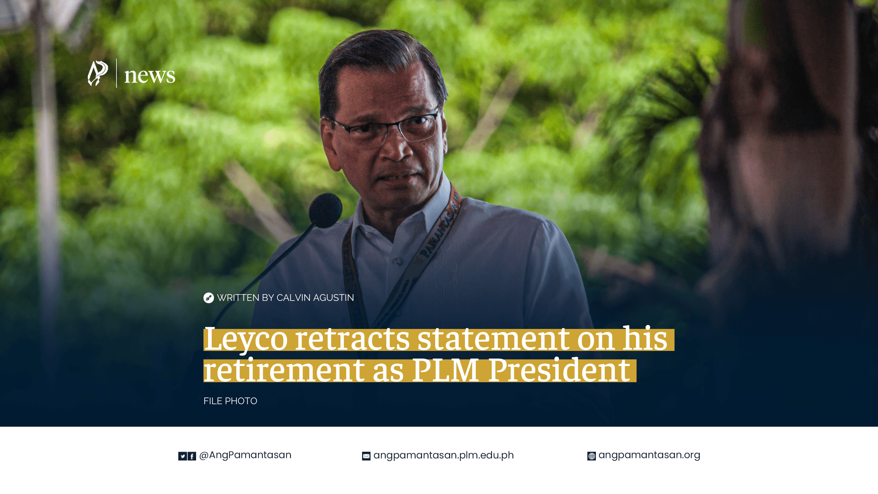 Leyco retracts statement on his retirement as PLM President cover