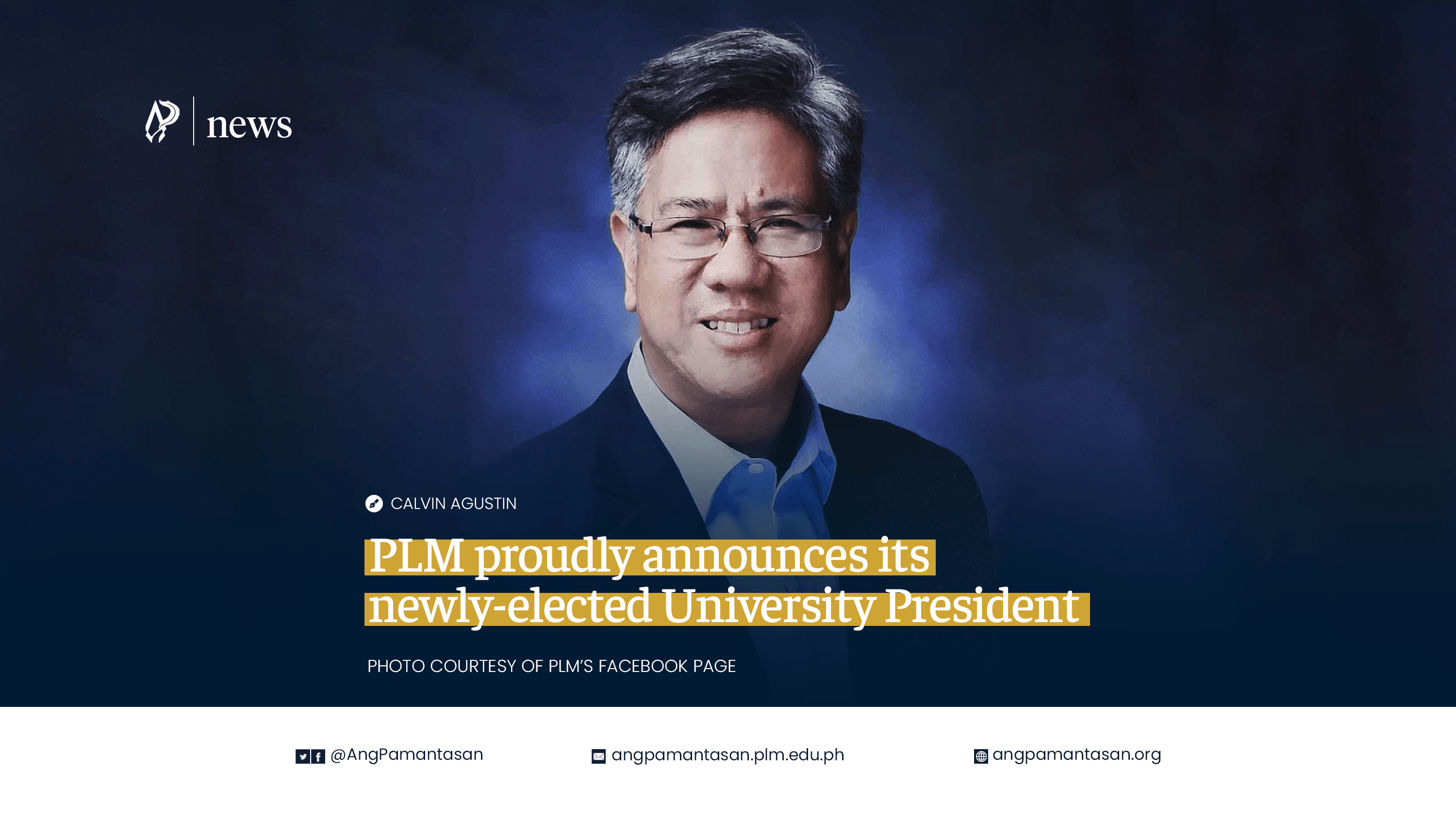 PLM proudly announces its newly-elected University President cover