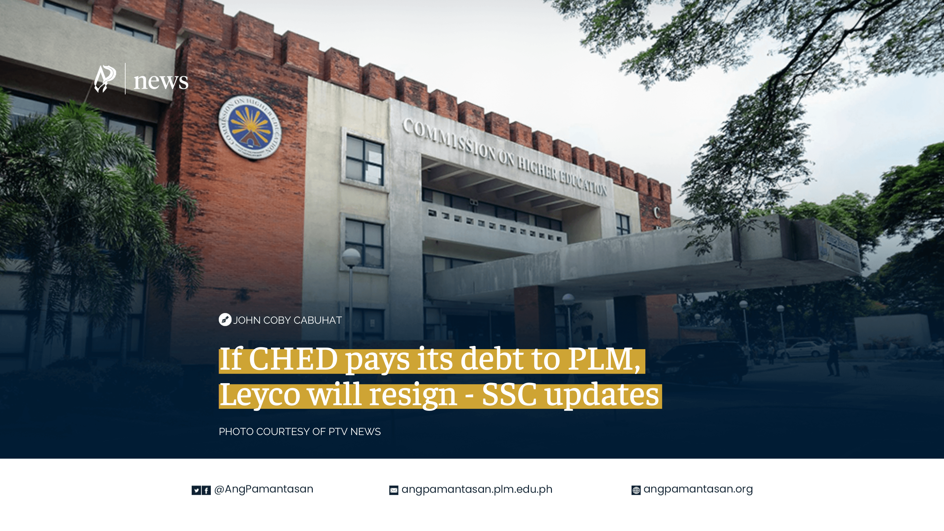 If CHED pays its debt to PLM, Leyco will resign - SSC updates cover