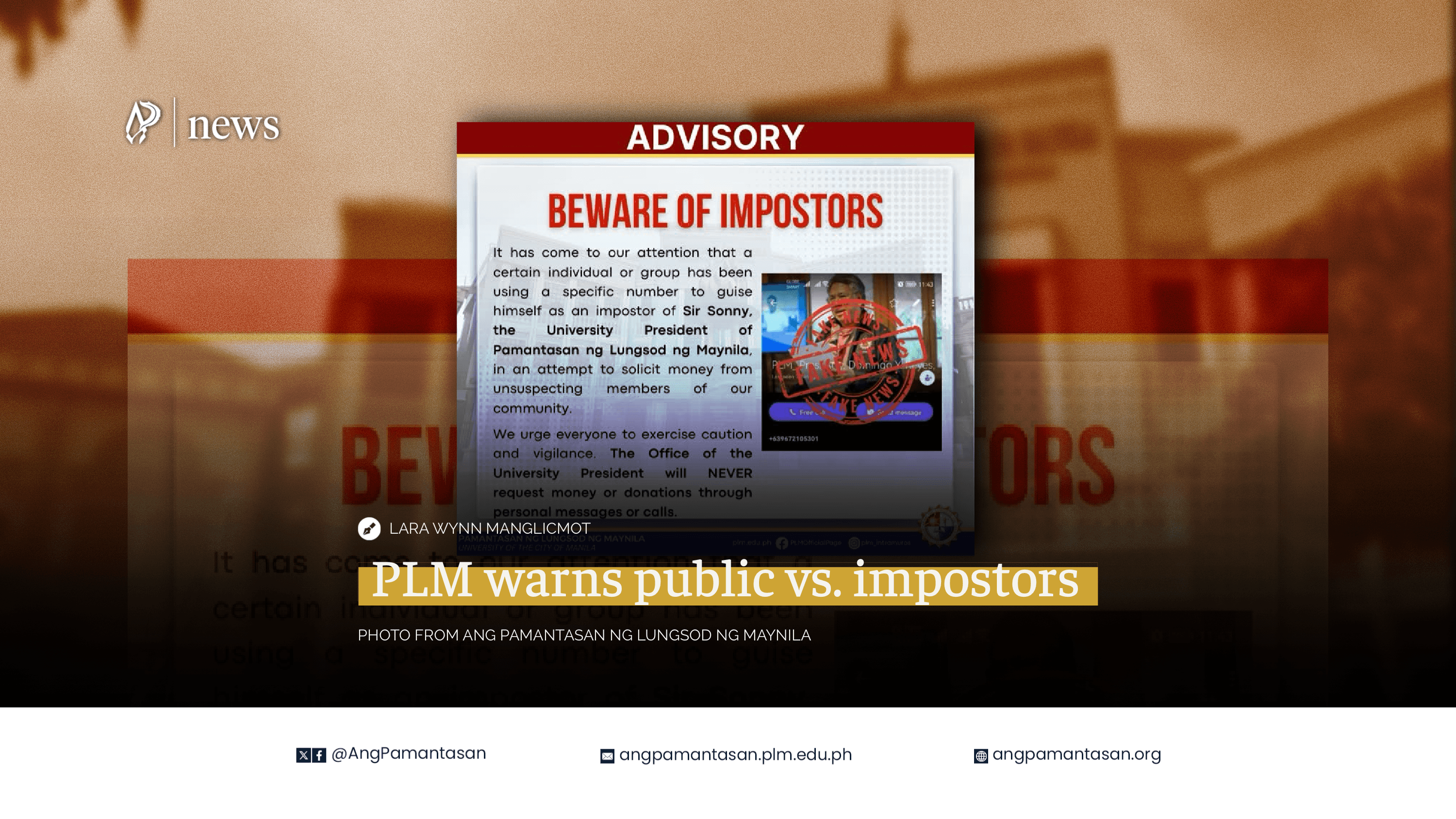 PLM warns public vs. imposters